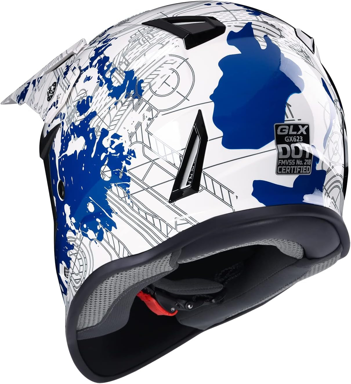 GX623 Youth Atv/Dirt Bike Helmet Combo - Modern, Medium - DOT