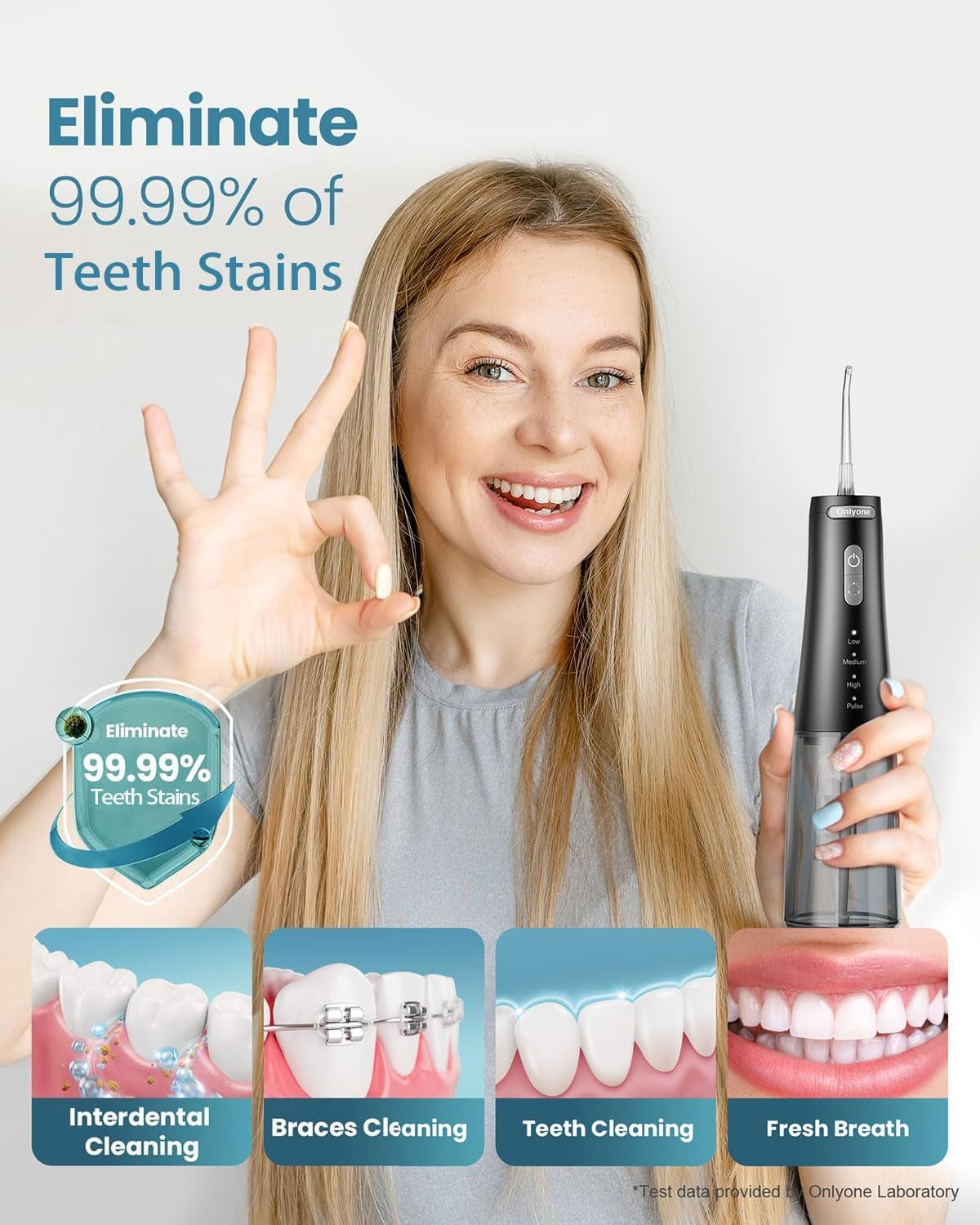 Water Dental Flosser, 300ML Portable Oral Irrigator for Teeth, 4 Modes and 5 Jet Tips,Rechargeable Irrigation Cleaner,Electric Flossing Machine Power Flossers & Irrigator Accessories Black