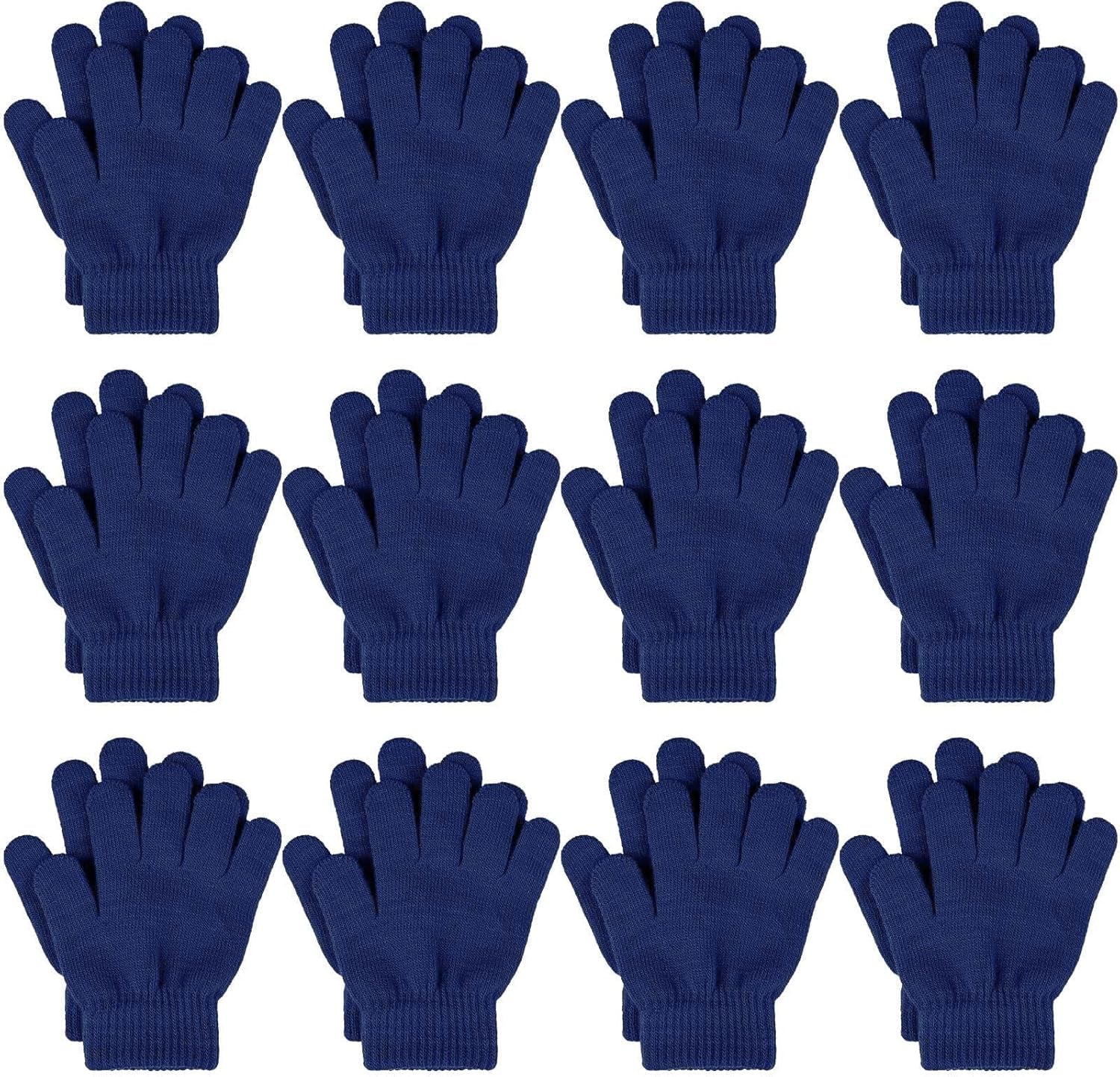 12 Pairs Kid'S Winter Magic Gloves Children Stretchy Warm Magic Gloves Boys or Girls Knit Gloves for 6-12 Years