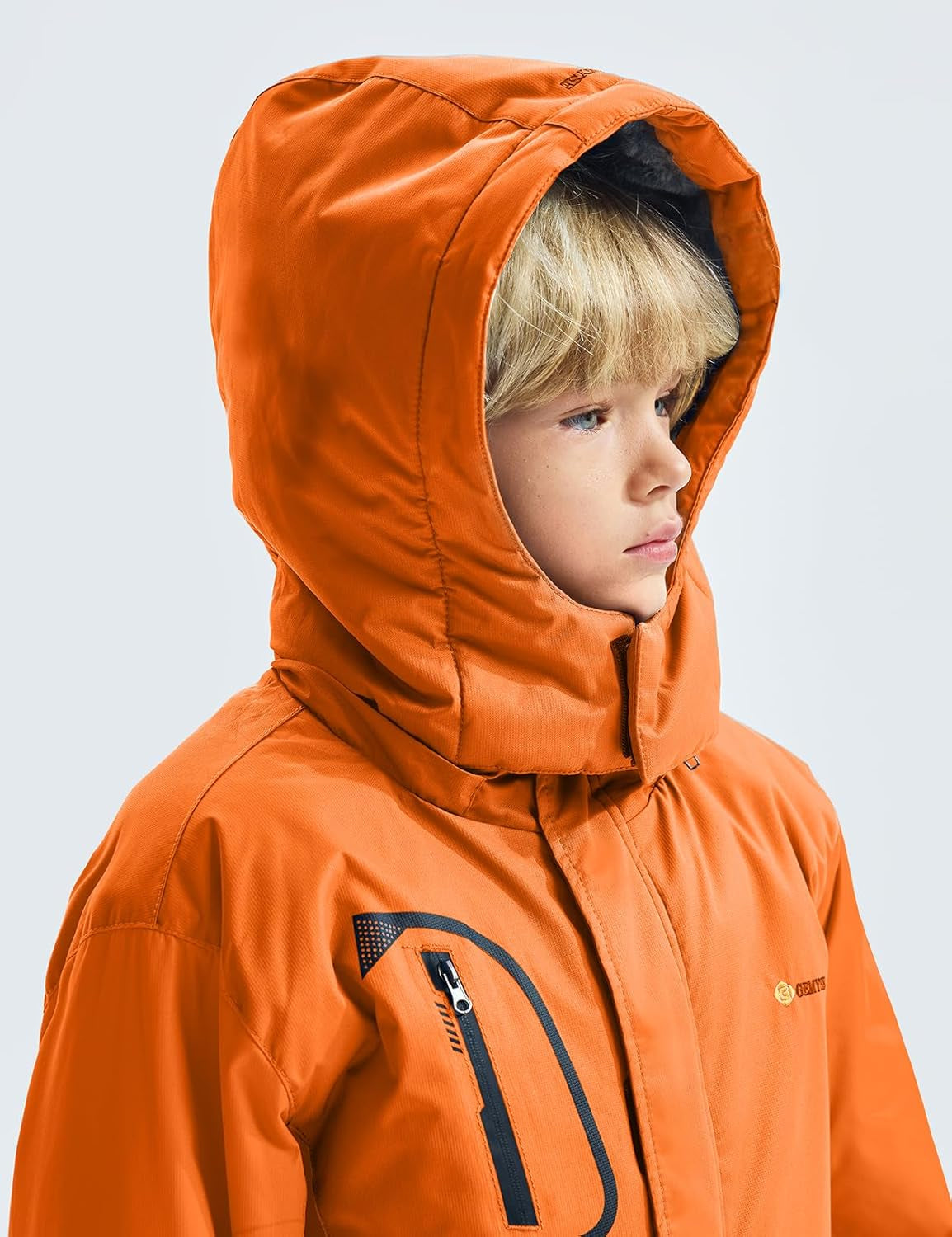 Boy'S Waterproof Ski Snow Jacket Fleece Windproof Winter Jacket with Hood