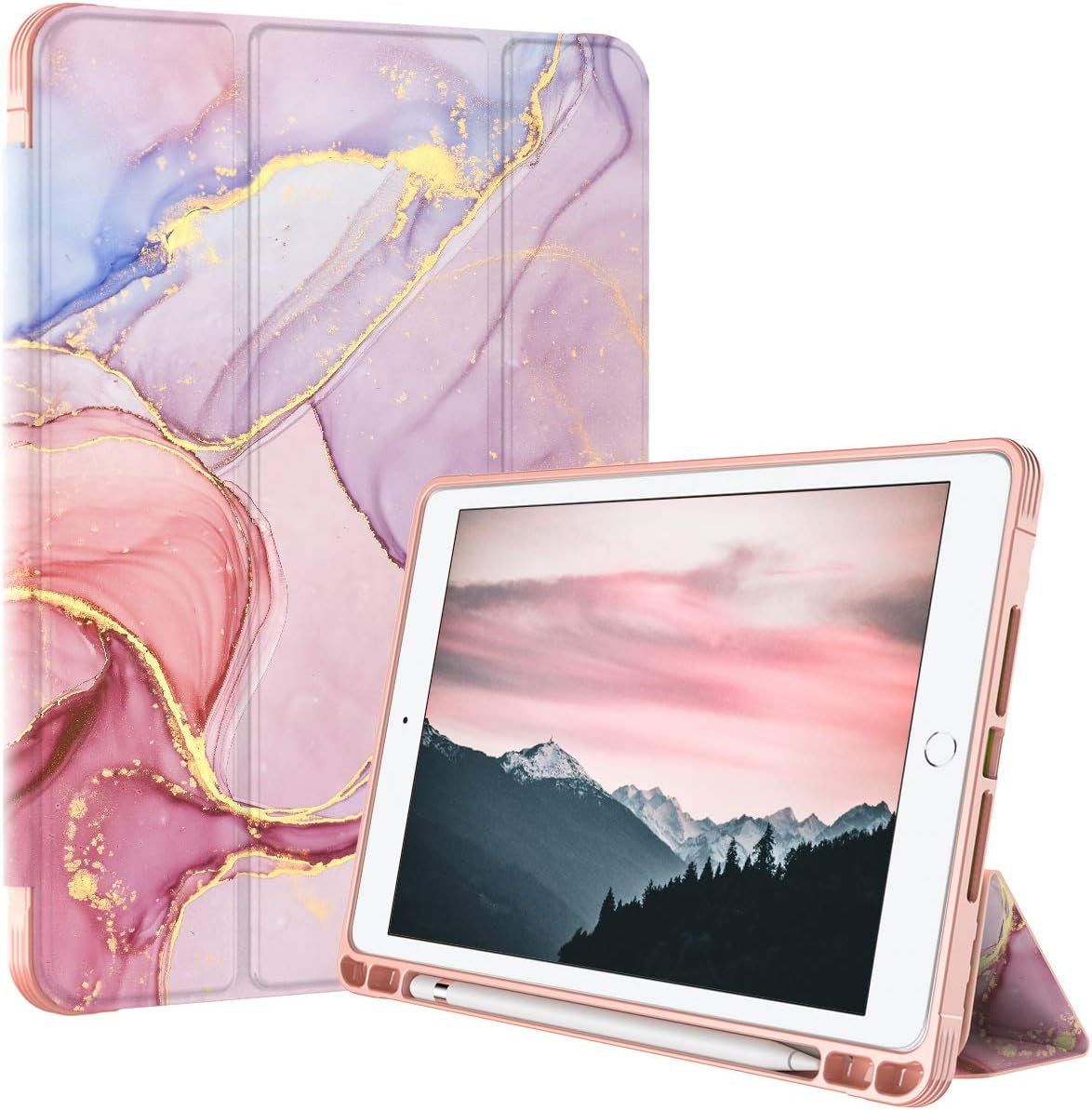 Comptible with Pad 10.2 Case with Pencil Holder 2021& 2019 & 2020 Release,Pad 9Th/8Th/7Th Generation Case,Full Body Protective Filio Smart Case Cover with Wake/Sleep Feature