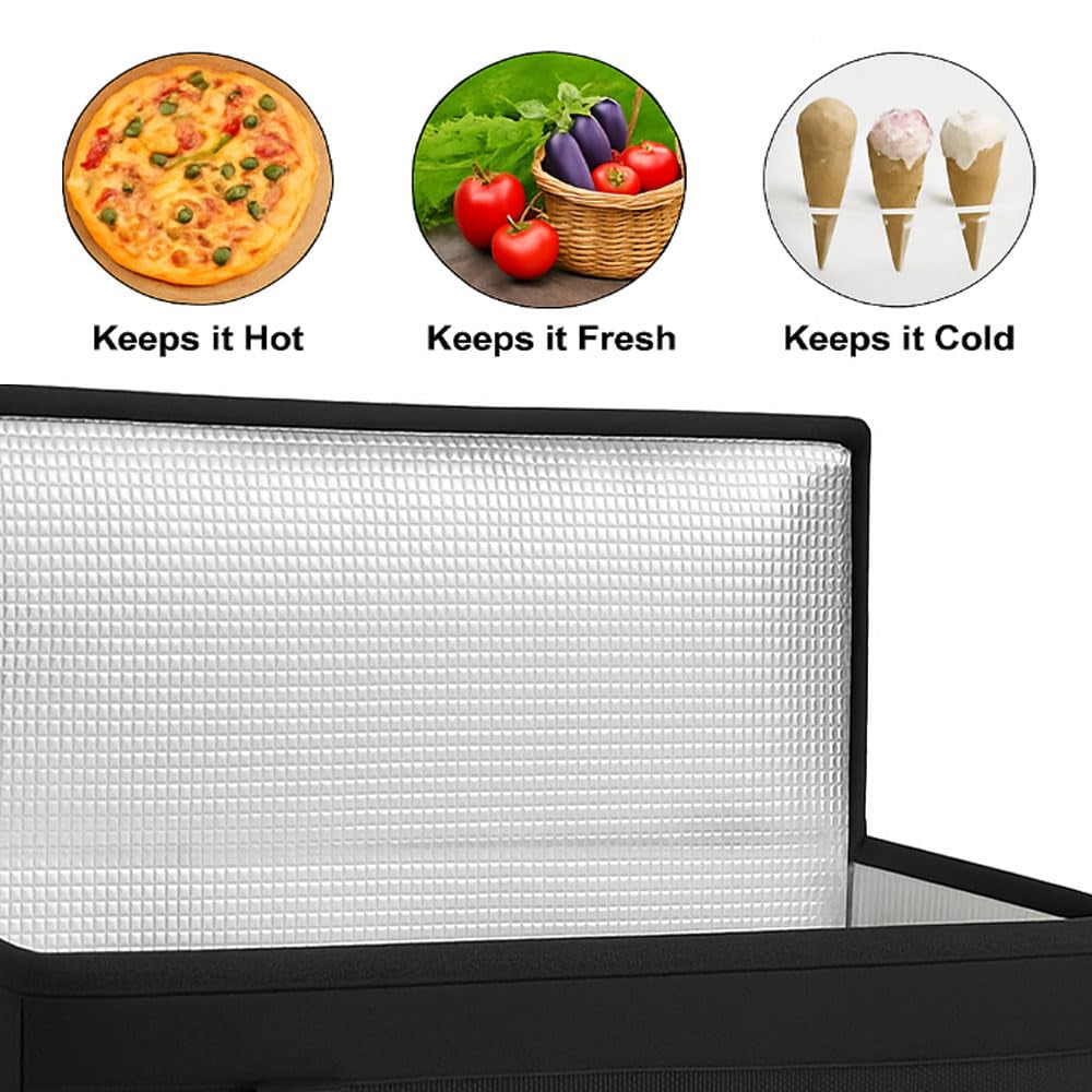 Catering Bag for Doordash Uber Eats 22X14X13 Insulated Food Delivery Bag with Cup Holders/Drink Carriers Premium XXL, Beverages, Grocery, Pizza, Commercial Quality Hot and Cold Hot Boxes