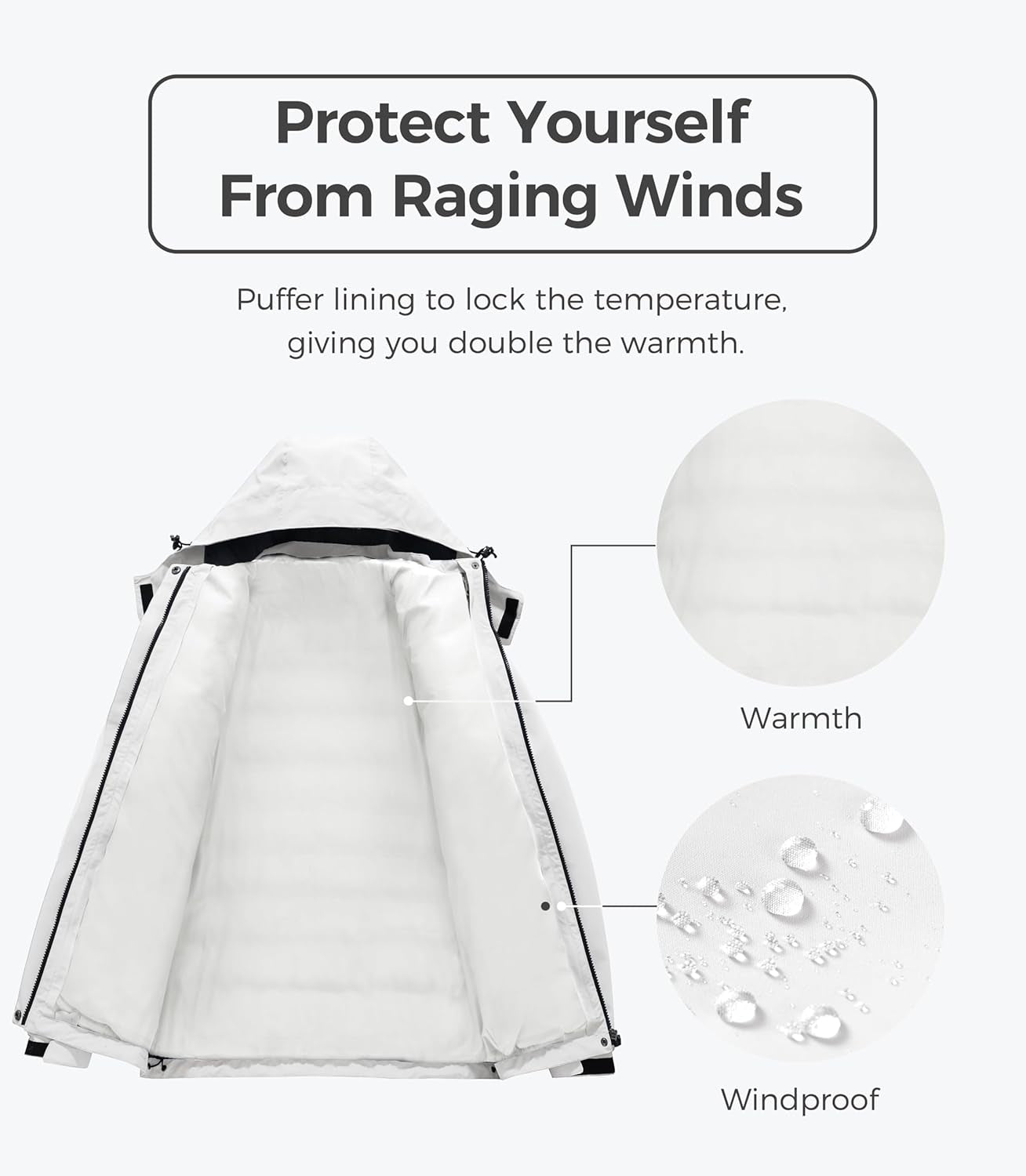 Women'S 3 in 1 Waterproof Ski Jacket Windproof Winter Snow Coat Snowboarding Jackets Warm Raincoat