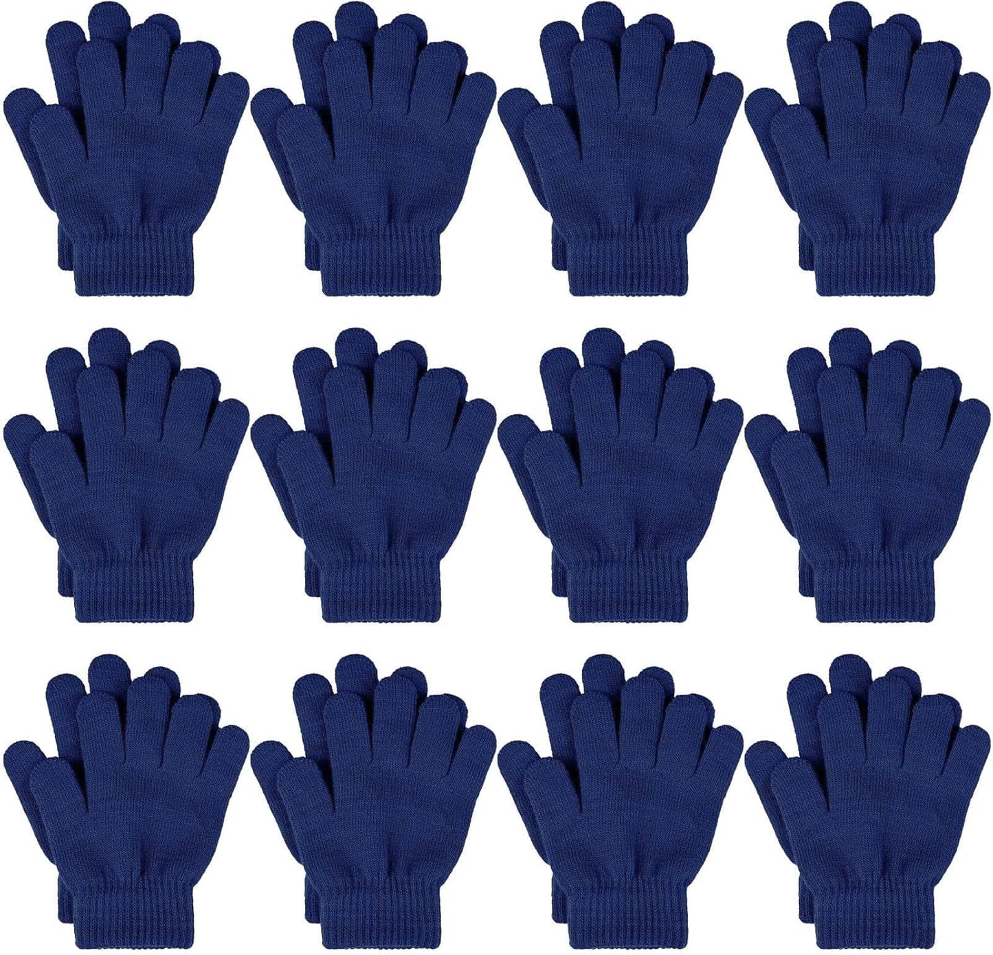 12 Pairs Kid'S Winter Magic Gloves Children Stretchy Warm Magic Gloves Boys or Girls Knit Gloves for 6-12 Years