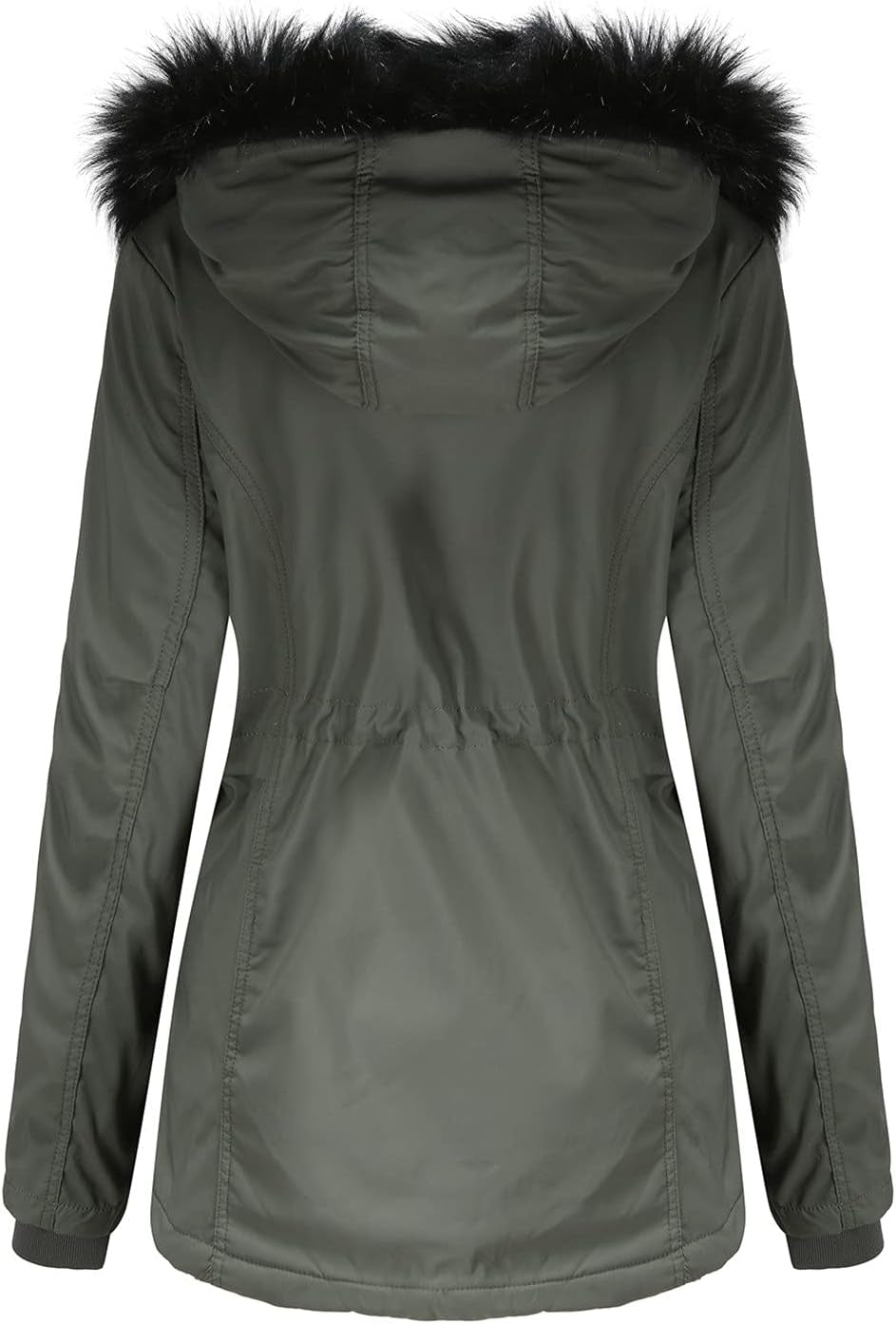 Women Coats plus Size Fur Hood Fleece Lined plus Size Thick Windproof Warm Packable down Jacket Trench Parka Outwear