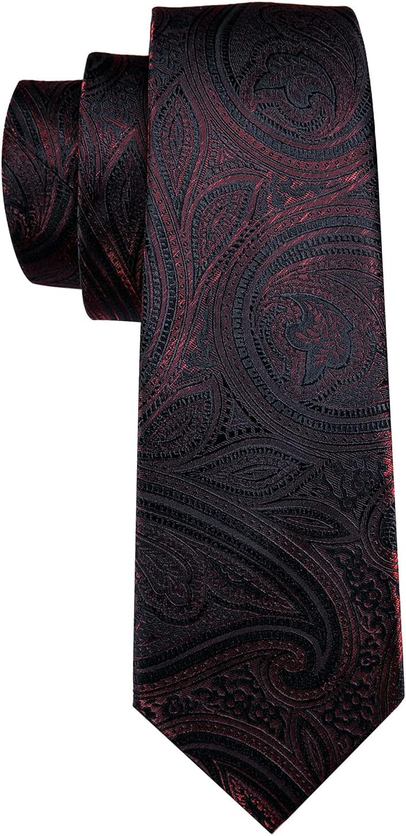 Classic Burgundy Flower Man Tie Set Wedding Necktie Pocket Square Cufflinks Ceremony