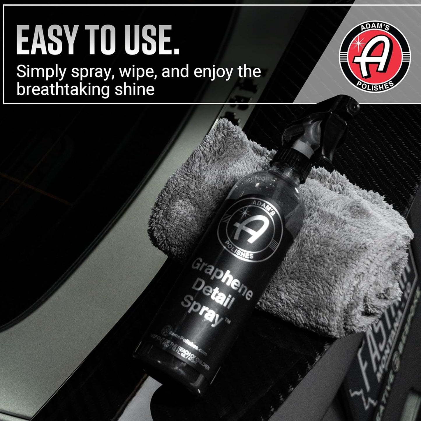 Graphene Detail Spray (16 Fl Oz) - Extend Protection of Waxes, Sealants, & Coatings | Waterless Detailer for Car Detailing | Clay Bar, Drying Aid, Add Ceramic Graphene Protection